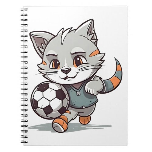 Cute Cat Footballer Classic T_Shirt Notebook