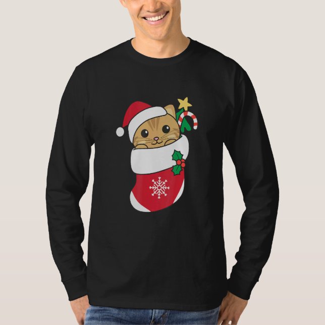Cute Cat For Christmas Cat 1 T-Shirt (Front)