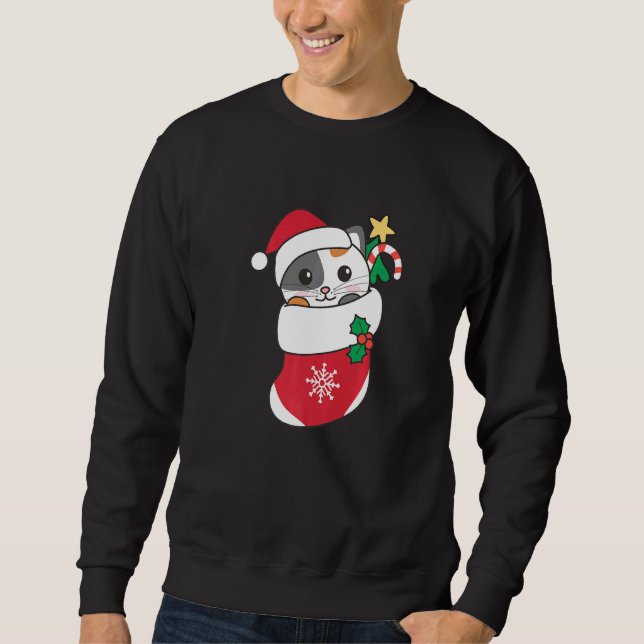 Cute Cat For Christmas Cat 9 Sweatshirt (Front)