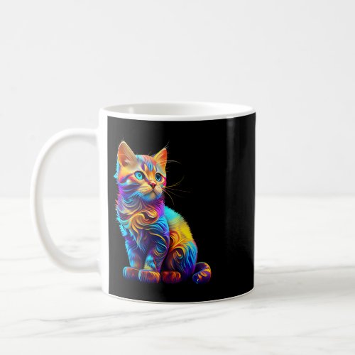 Cute Cat for Kitten Lovers Colorful Art Kitty Adop Coffee Mug