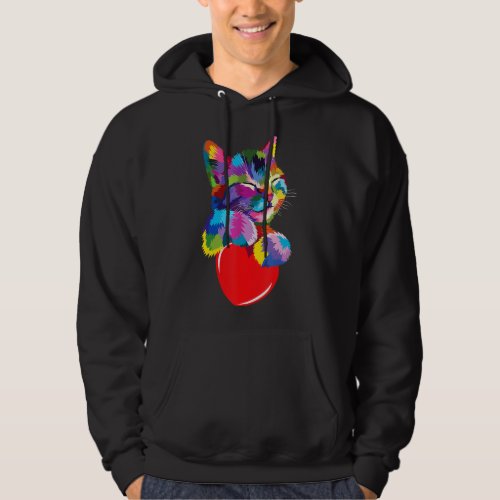 Cute Cat  For Kitten Lovers Colorful Kitty Adoptio Hoodie