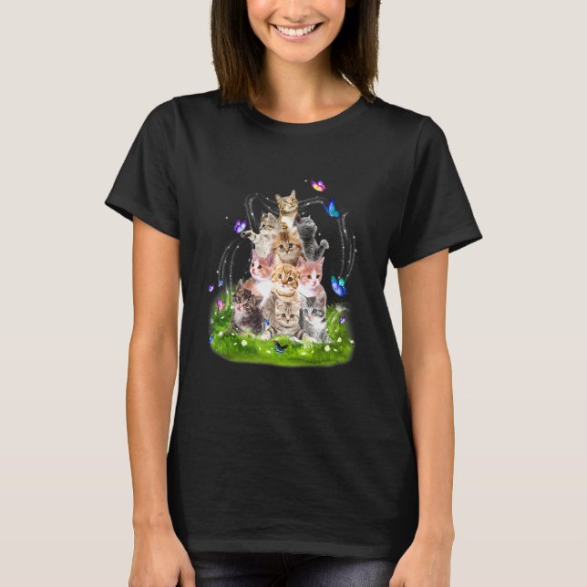 Cute Cat For Women Girls Kids Kitten For T-Shirt (Front)