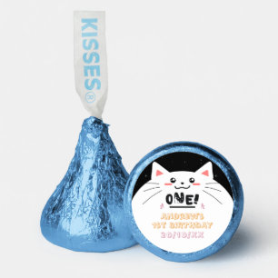 Cute Cat Frame Sparkling Stars 1st Birthday Hershey®'s Kisses®