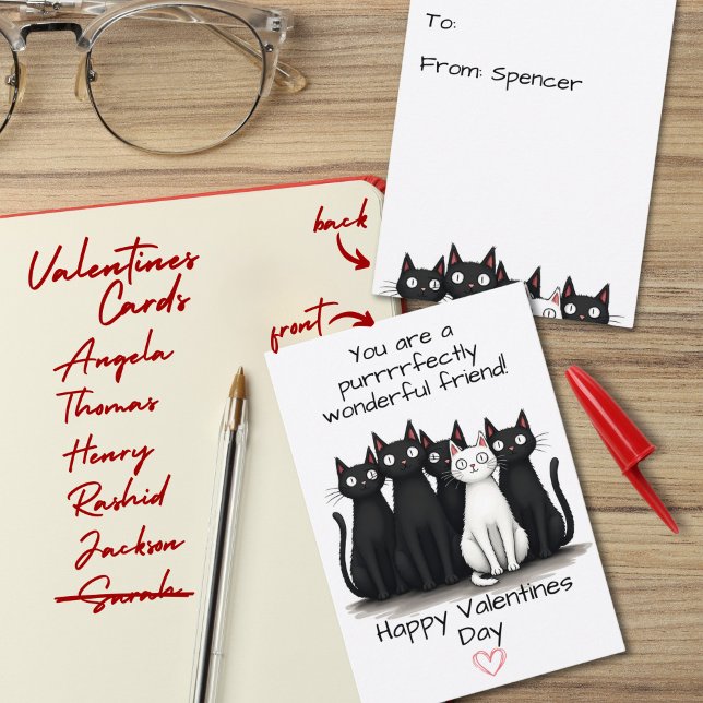 Cute Cat Friends Valentine's Day Kids Classroom   Enclosure Card (Creator Uploaded)