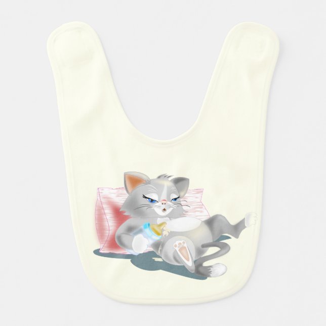 Cute Cat Funny Baby Bib (Front)