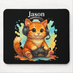 cute cat gamer Mousepad