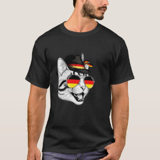 Cute Cat German Flag Oktoberfest Pride Germany Fes T-Shirt