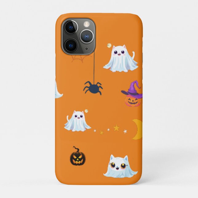 Cute Cat ghost sheet Halloween pumpkin party gifts Case-Mate iPhone Case (Back)