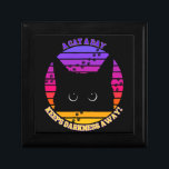 Cute Cat Gift Box<br><div class="desc">Add the wow to your next gift to that special person in your life with this beautiful "A Cat A Day, Keeps Darkness Away" Gift box. Perfect for jewelry such as necklaces as well as other small gifts. Design available on t-shirts and other items. Would make a great gift and...</div>