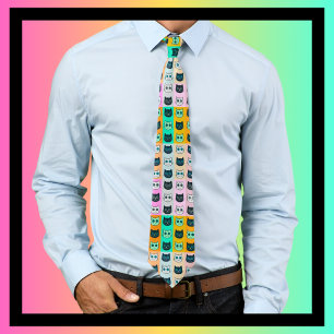 cute cat gift for cat lovers  neck tie