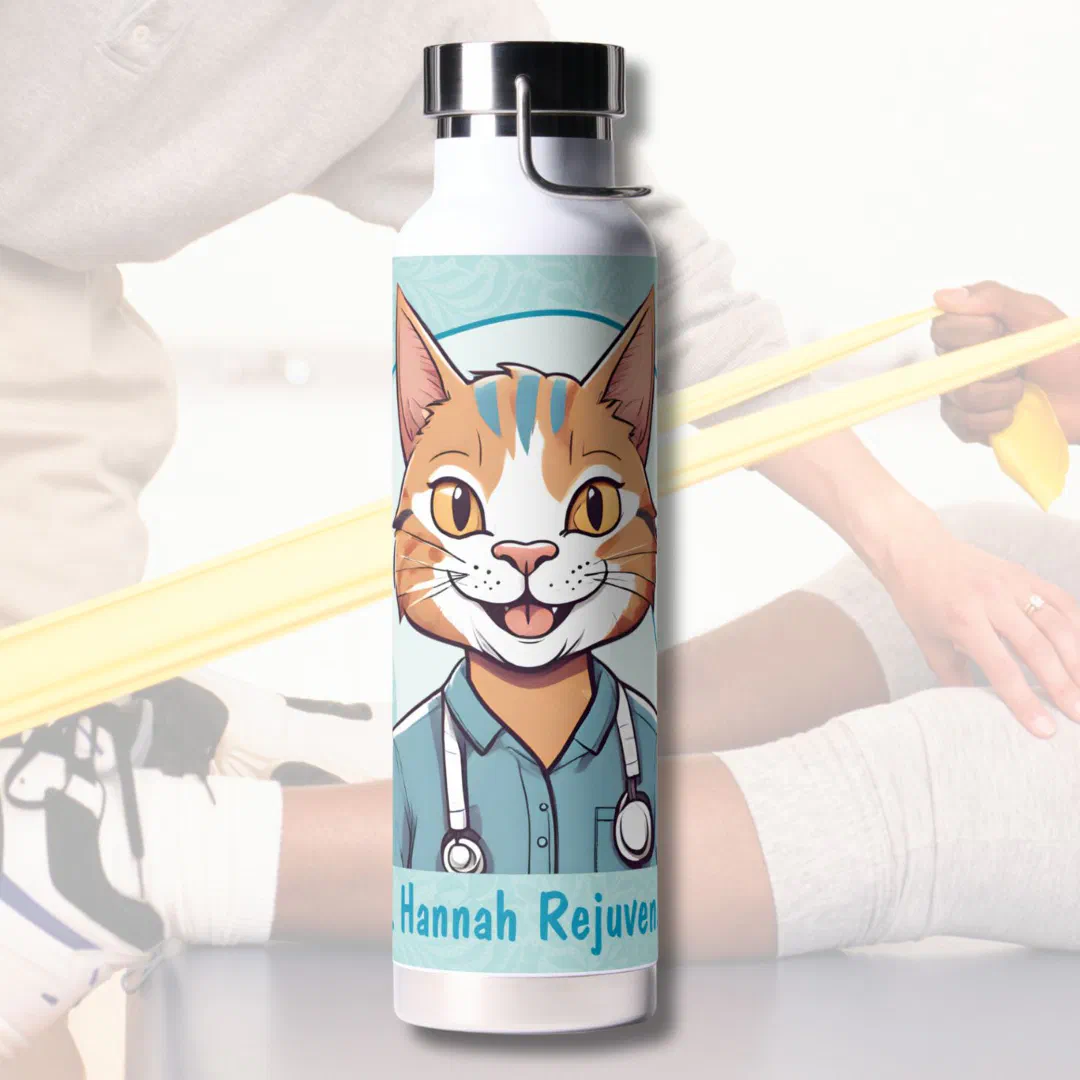 Cute Cat Gifts for Physical Therapists Doctors Water Bottle (Cute Cat Gifts for Physical Therapists Doctors)