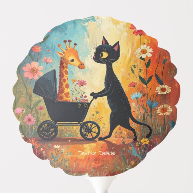 Cute Cat Giraffe Balloon (Front)