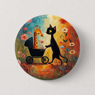 Cute Cat Giraffe Button