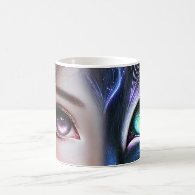 Cute Cat-Girl's design Coffee Mug (Center)