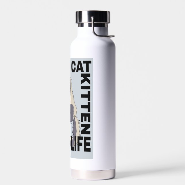 Cute cat good life  water bottle (Left)