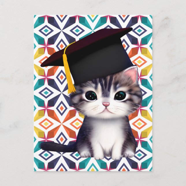 Cute Cat Graduation Day is a significant milestone Holiday Postcard (Front)
