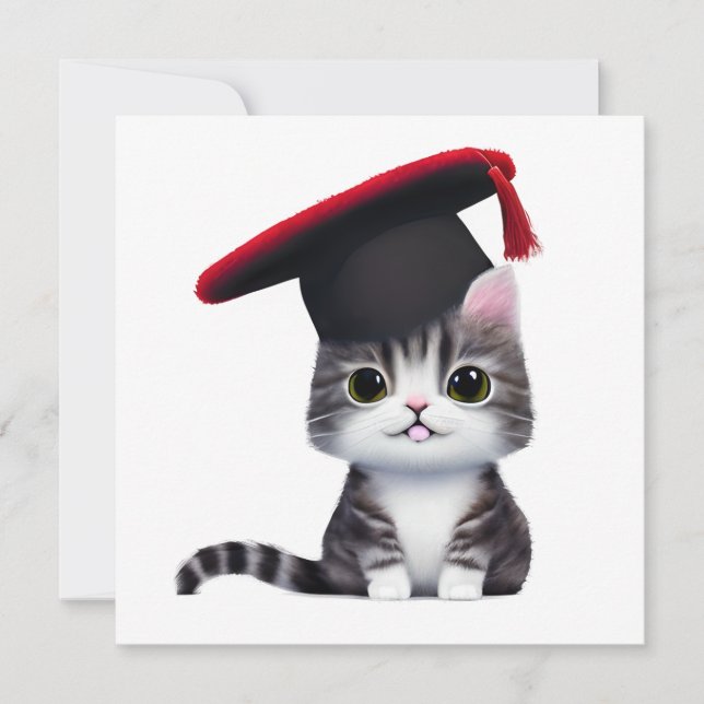 Cute Cat Graduation Day is a significant milestone Note Card (Front)