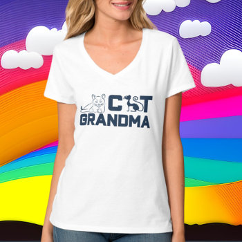 Cute Cat Grandma Word Art T-shirt by DoodlesHolidayGifts at Zazzle