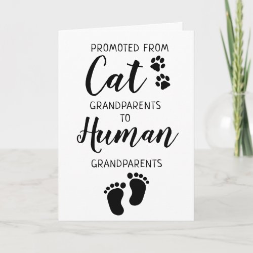 Cute Cat Grandparents Pregnancy Announcement Card