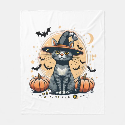 Cute cat graphics surrounded 1 fleece blanket