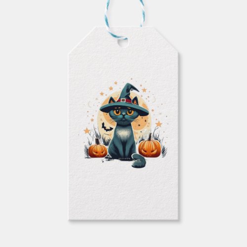 Cute cat graphics surrounded 1 gift tags