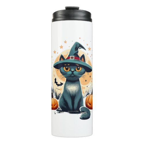 Cute cat graphics surrounded 1 thermal tumbler