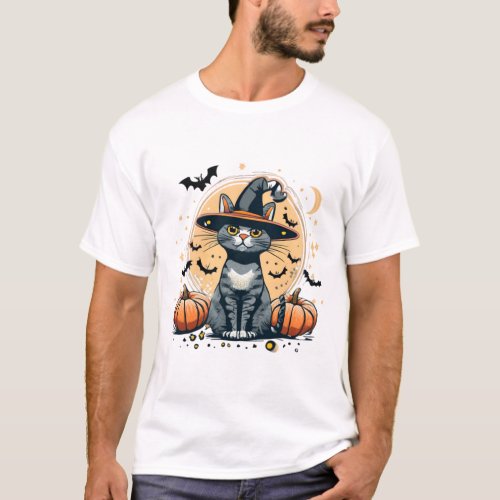 Cute cat graphics surrounded  T_Shirt