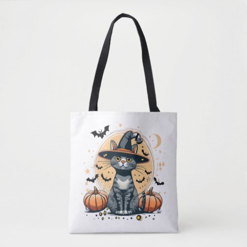 Cute cat graphics surrounded  tote bag