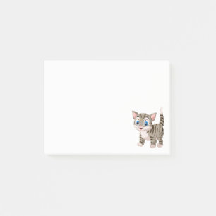 Cute Cat Gray Tabby Kitty Mom Cartoon Kitten Post-it Notes