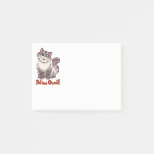 Cute Cat Gray Tabby Kitty Mom Cartoon Kitten Post-it Notes