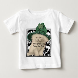 Cute Cat Green Hat The Leprechaun Made Me Do It Baby T-Shirt