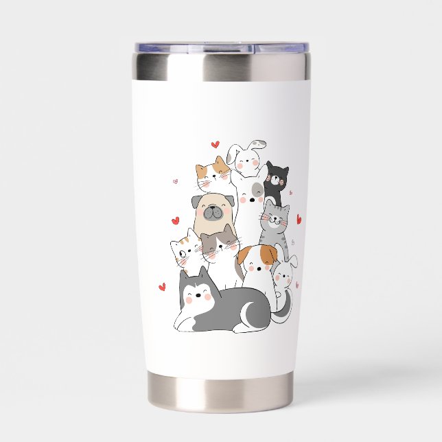 CUTE CAT GROUP | CAT LOVERS DESIGN BUY NOW  INSULATED TUMBLER (Front)