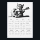 Cute Cat Guitarist Scarf 2025 Magnetic Calendar<br><div class="desc">Embrace the charm of a music-loving feline with this 2025 magnetic calendar! Featuring a playful black-and-white drawing of a joyful cat playing the guitar, this calendar adds a touch of whimsy and creativity to any space. The all-in-one design makes it convenient to view the entire year at a glance, perfect...</div>