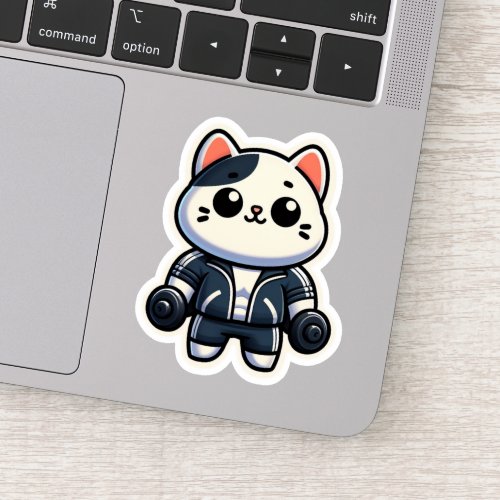 cute Cat gym bro sticker