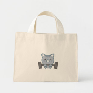 cute cat gym lovers design cat gym lover design mini tote bag