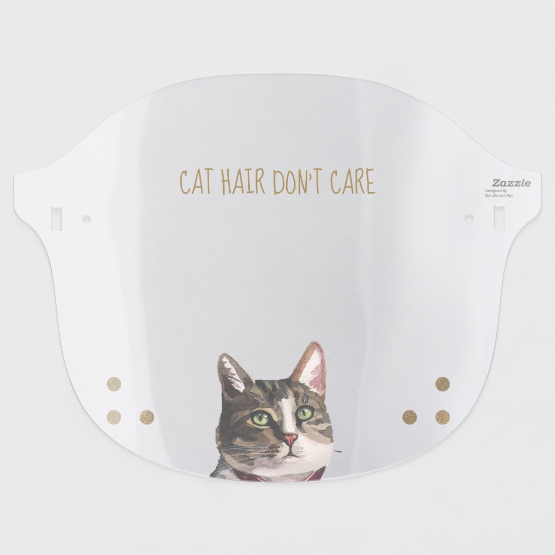 Cute Cat Hair Don't Care Peeking Cat Face Shield Zazzle