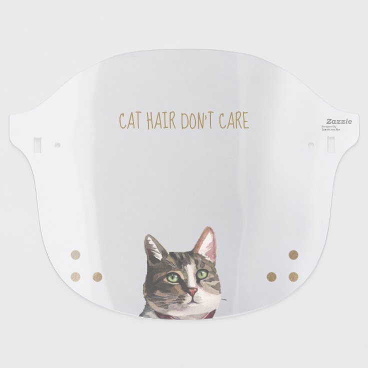 Cute Cat Hair Don't Care Peeking Cat Face Shield Zazzle