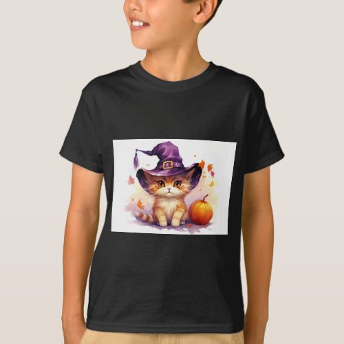 cute cat Halloween t_shirt design