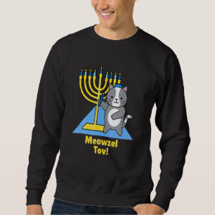 Cute Cat Hanukkah Family Matching Pajamas Meowzel Sweatshirt