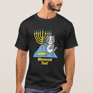 Cute  Cat Hanukkah Family Matching Pajamas Meowzel T-Shirt
