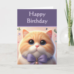 Cute Cat Happy Birthday  Card