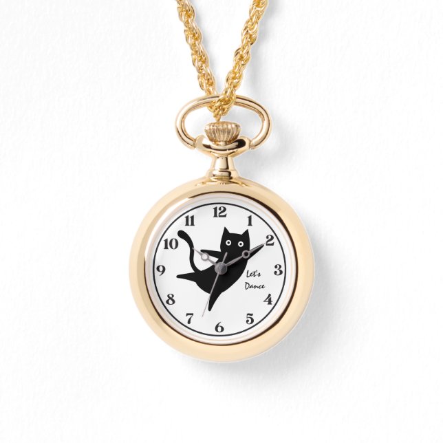 Cute Cat, Happy Cat,LetsDance, Modern, Simple  Watch (Front)