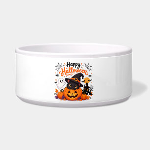 Cute Cat Happy Halloween Travel Mug - Kawaii Witch Bowl