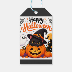 Cute Cat Happy Halloween Travel Mug - Kawaii Witch Gift Tags