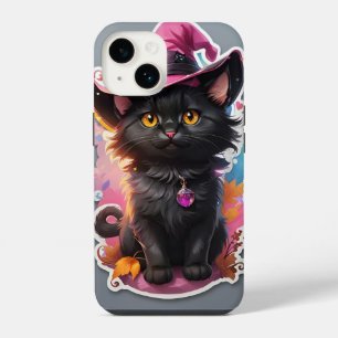 Cute Cat Happy Halloween Travel Mug - Kawaii Witch iPhone 14 Case