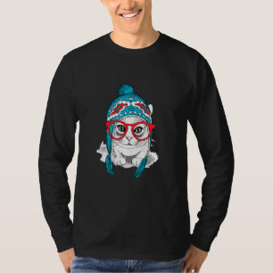 Cute Cat Hat Alpaca T-Shirt