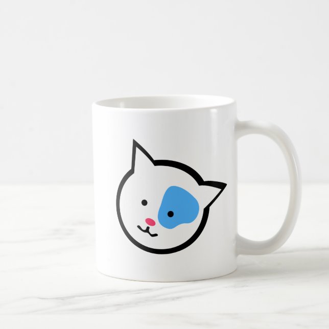 Cute Cat Head(Blue) Coffee Mug (Right)