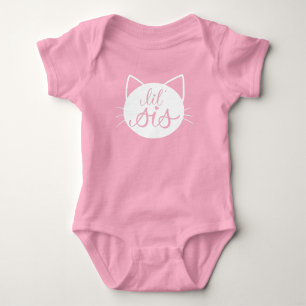 Cute Cat Head Lil Sis Baby Bodysuit