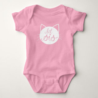Cute Cat Head Lil Sis Baby Bodysuit