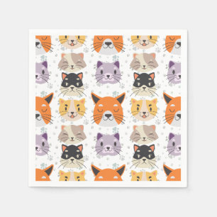 Cute Cat heads 01. NBG Napkins